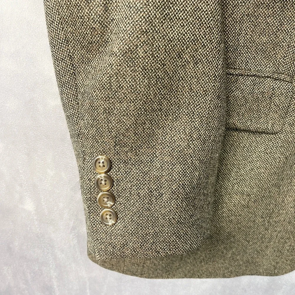 Lauren Ralph Lauren Mens Sport Coat 44R Brown Wool Tweed Blazer Dark Academia